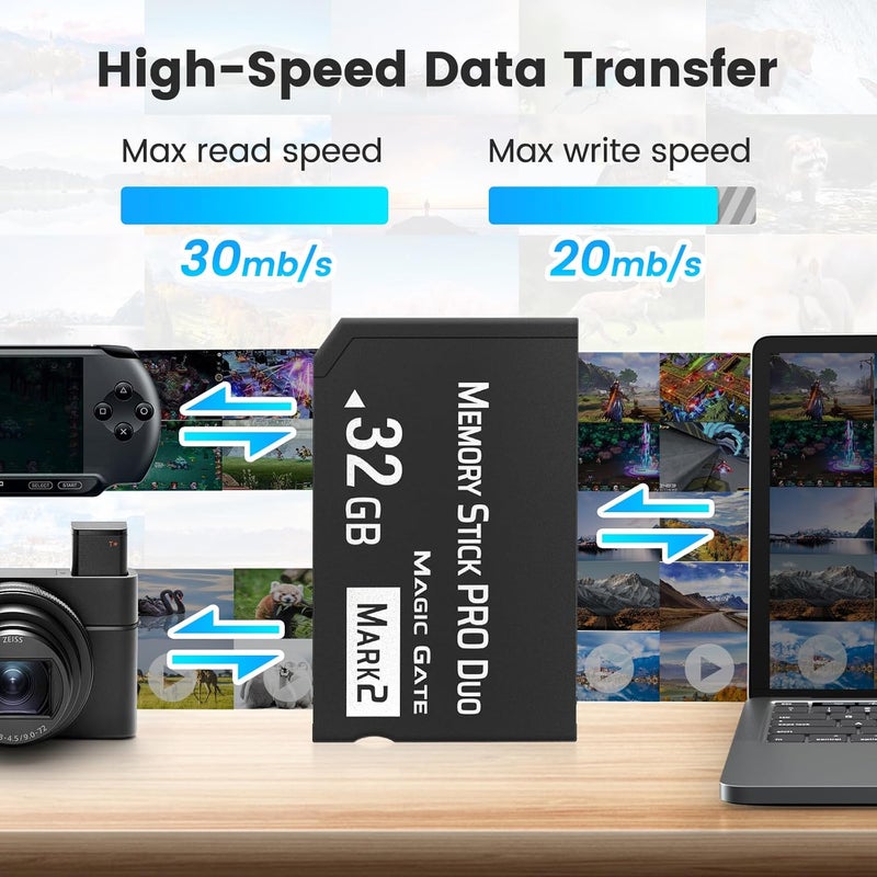 Pefishop Original 32GB Memory Stick Pro Duo MARK2,High-Speed Memory Stick Duo Compatible with PSP1000 2000 3000 Accessories and Camera Memory Cards - Image 2